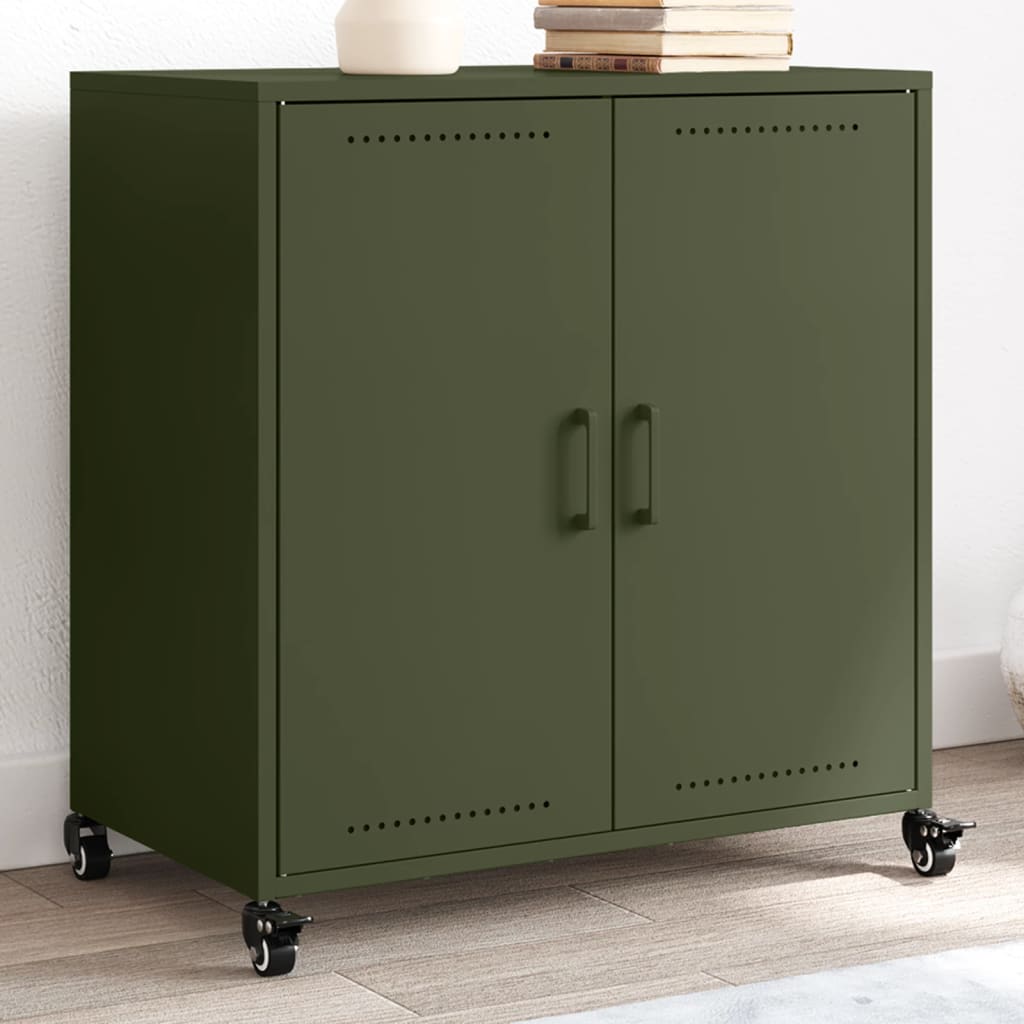 Dressoir 68x39x72 cm staal olijfgroen is nu te koop bij PeponiXL, paradijselijk wonen!