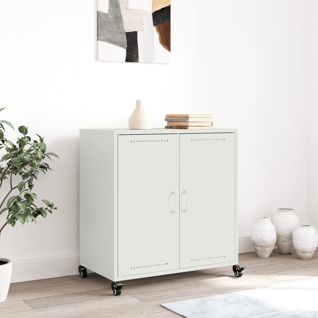Dressoir 68x39x72 cm staal wit is nu te koop bij PeponiXL, paradijselijk wonen!