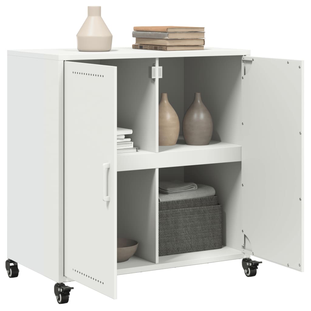 Dressoir 68x39x72 cm staal wit is nu te koop bij PeponiXL, paradijselijk wonen!