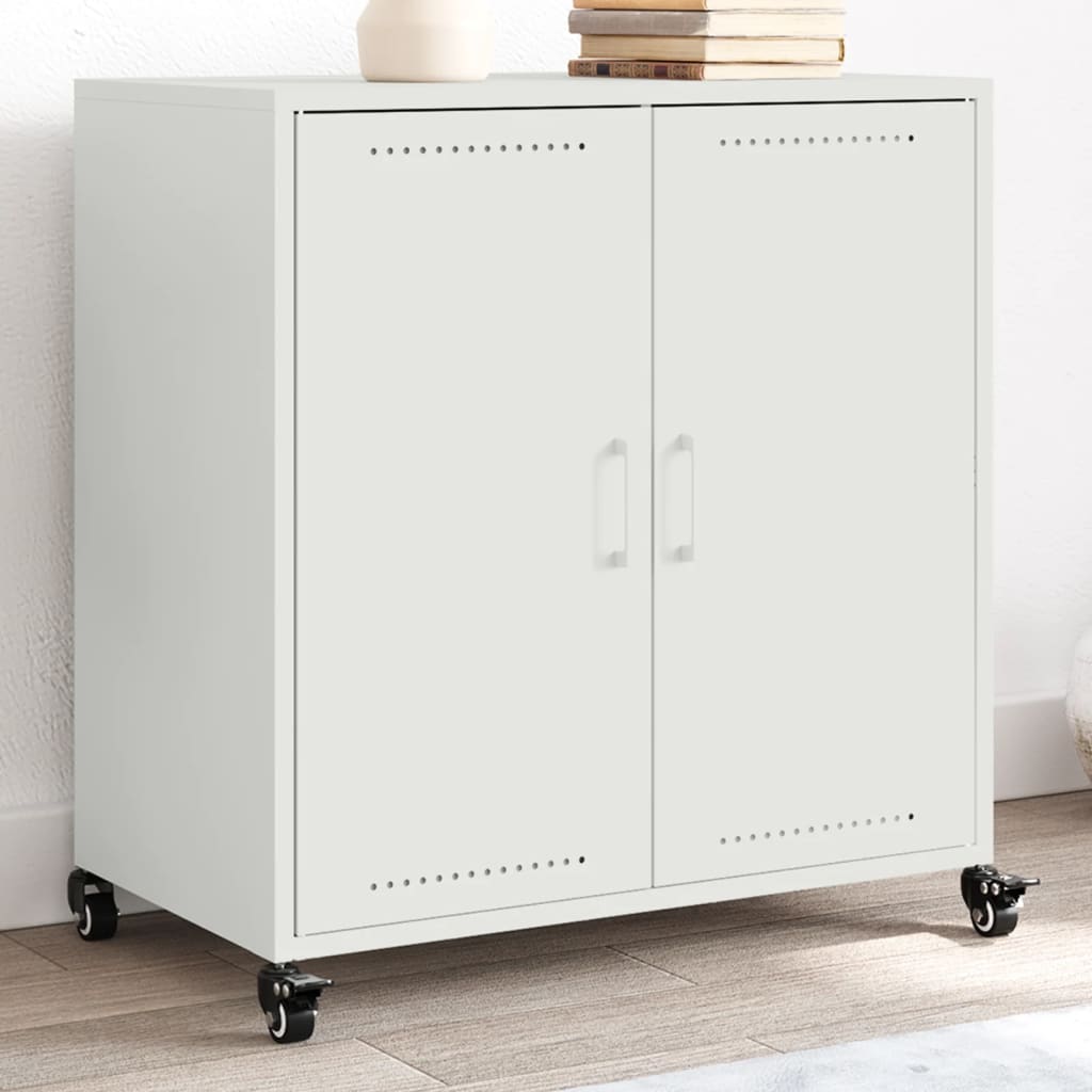 Dressoir 68x39x72 cm staal wit is nu te koop bij PeponiXL, paradijselijk wonen!