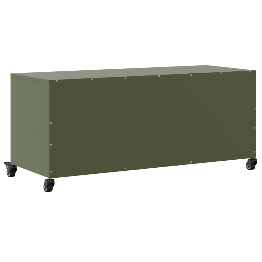 Tv-meubel 100,5x39x43,5 cm staal olijfgroen is nu te koop bij PeponiXL, paradijselijk wonen!