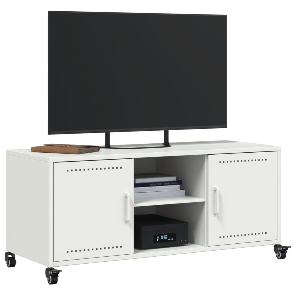 Tv-meubel 100,5x39x43,5 cm staal wit is nu te koop bij PeponiXL, paradijselijk wonen!