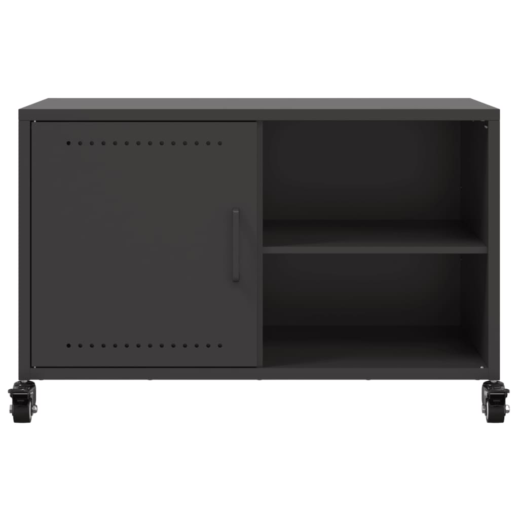 Tv-meubel 68x39x43,5 cm staal zwart is nu te koop bij PeponiXL, paradijselijk wonen!