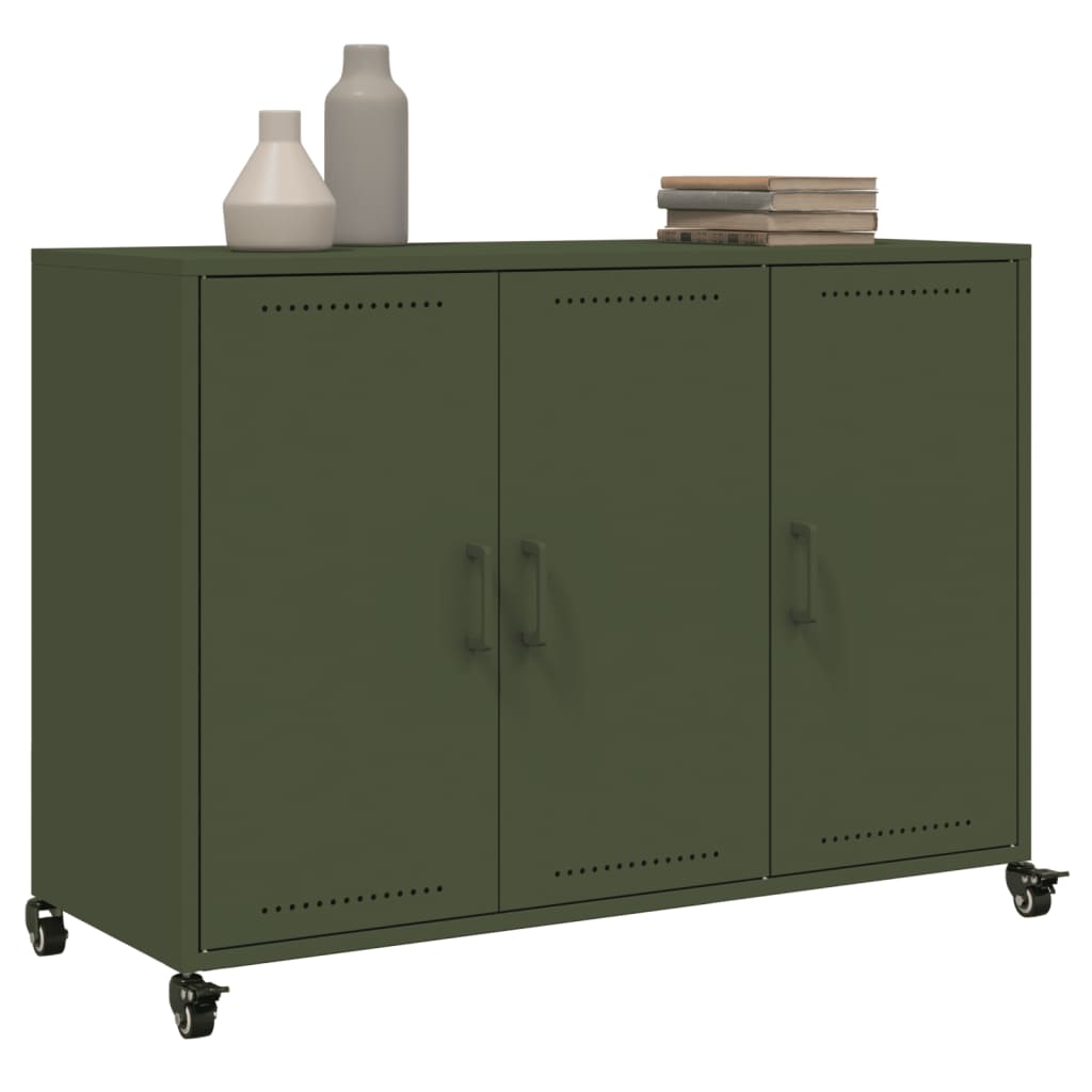 Dressoir 100,5x39x72 cm staal olijfgroen is nu te koop bij PeponiXL, paradijselijk wonen!