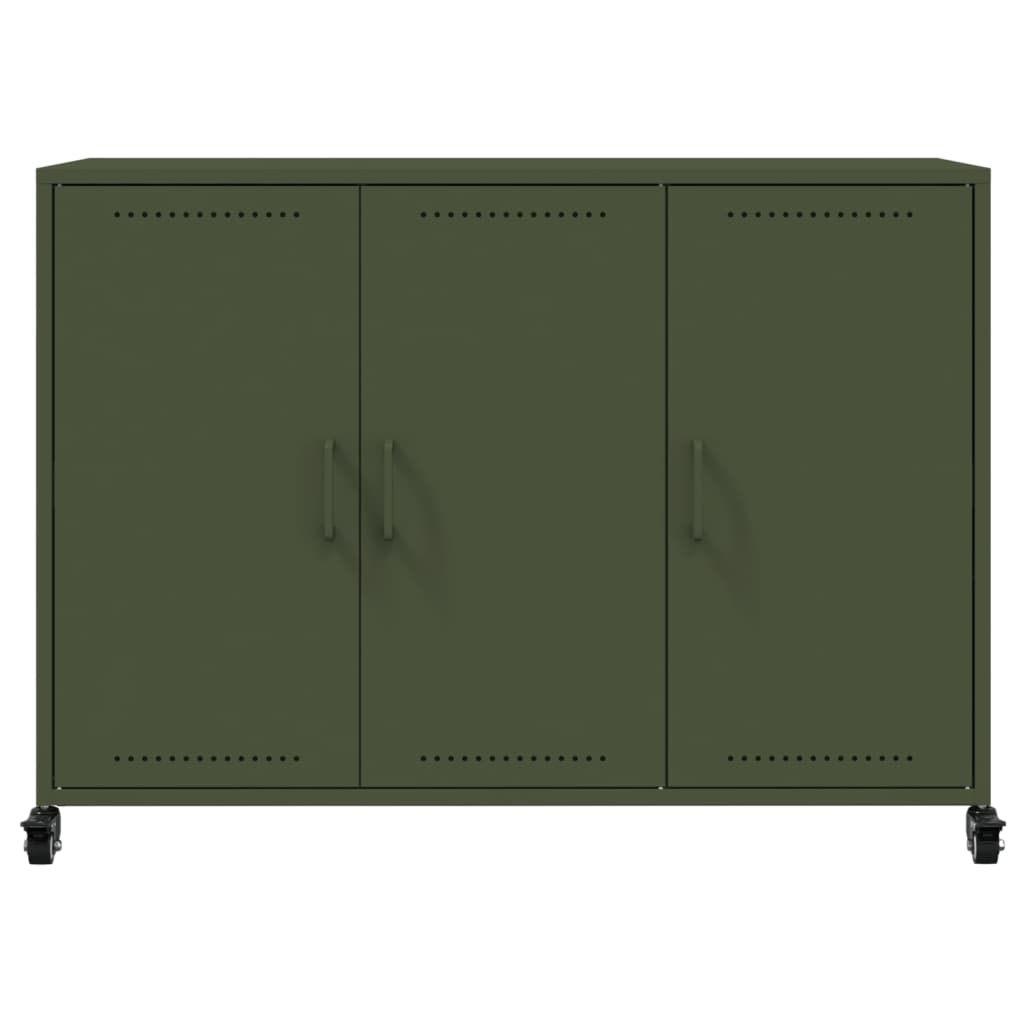 Dressoir 100,5x39x72 cm staal olijfgroen is nu te koop bij PeponiXL, paradijselijk wonen!