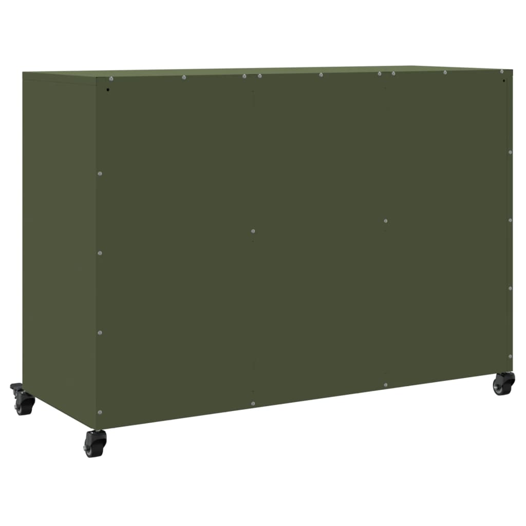 Dressoir 100,5x39x72 cm staal olijfgroen is nu te koop bij PeponiXL, paradijselijk wonen!