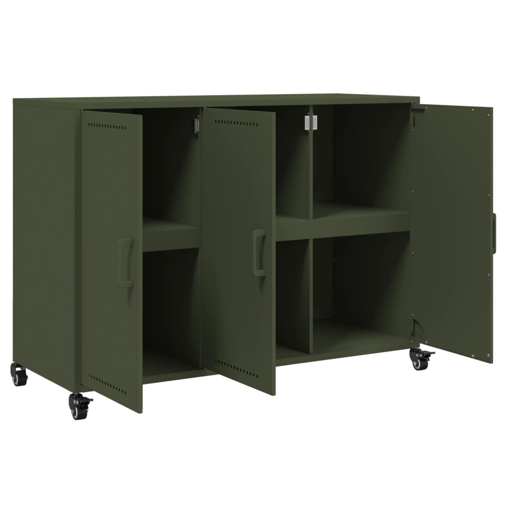 Dressoir 100,5x39x72 cm staal olijfgroen is nu te koop bij PeponiXL, paradijselijk wonen!