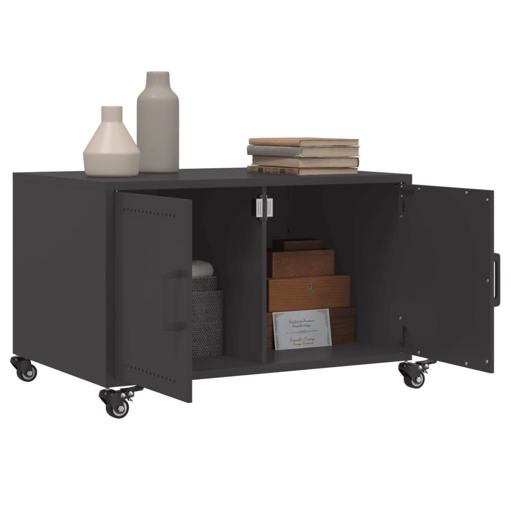 Salontafel 68x50x43,5 cm staal zwart is nu te koop bij PeponiXL, paradijselijk wonen!