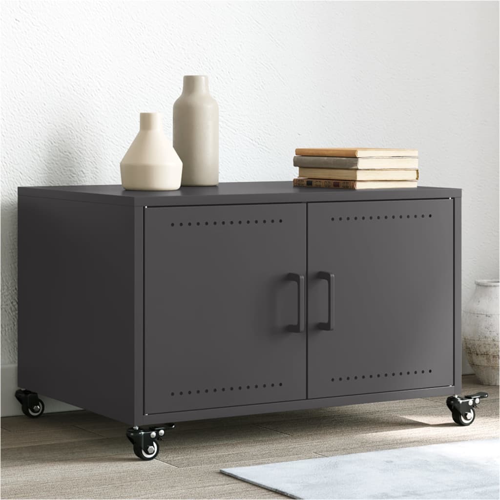 Salontafel 68x50x43,5 cm staal zwart is nu te koop bij PeponiXL, paradijselijk wonen!