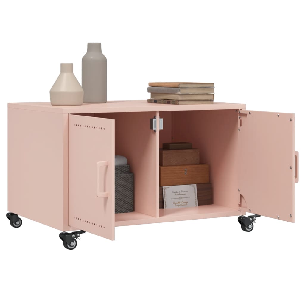 Salontafel 68x50x43,5 cm staal roze is nu te koop bij PeponiXL, paradijselijk wonen!