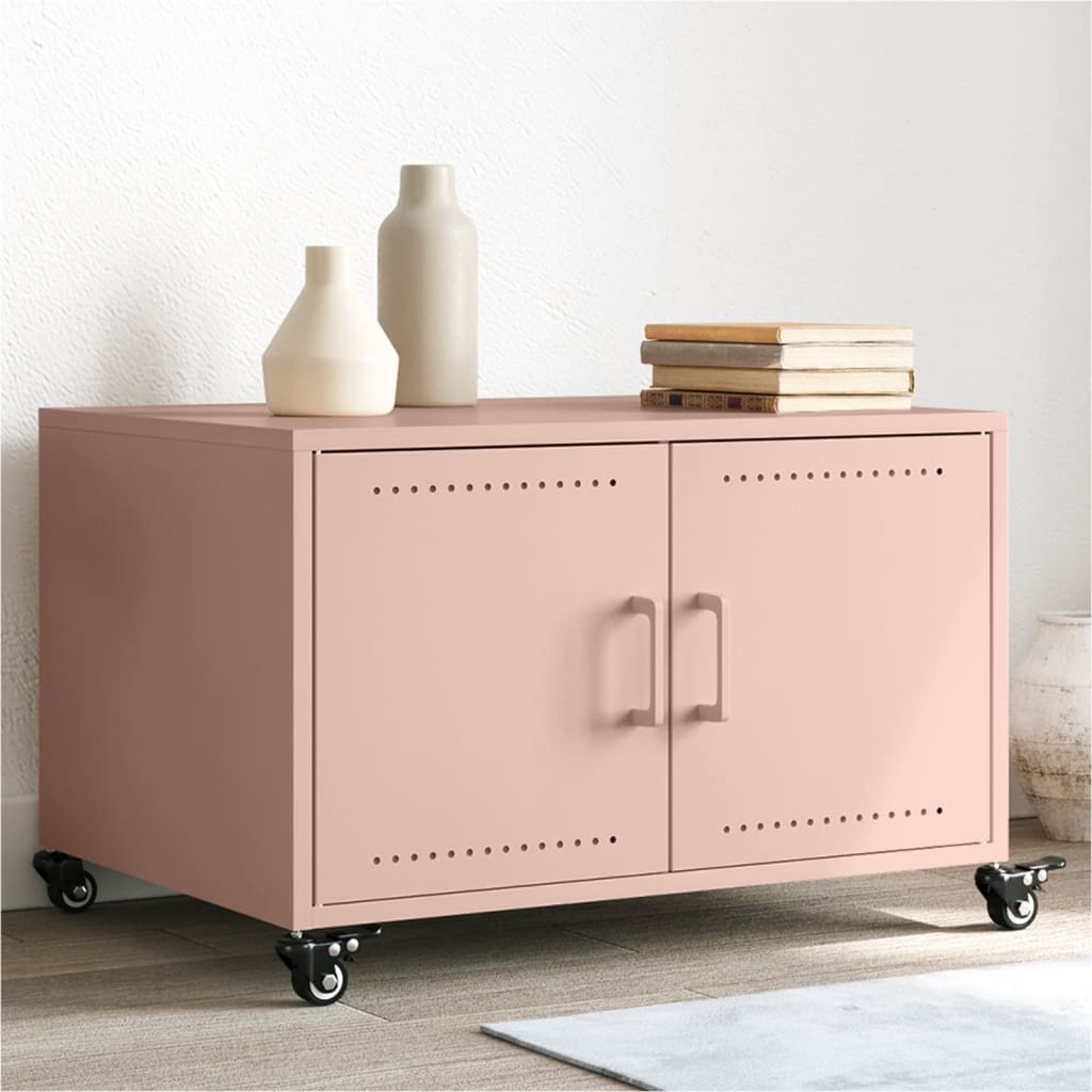 Salontafel 68x50x43,5 cm staal roze is nu te koop bij PeponiXL, paradijselijk wonen!