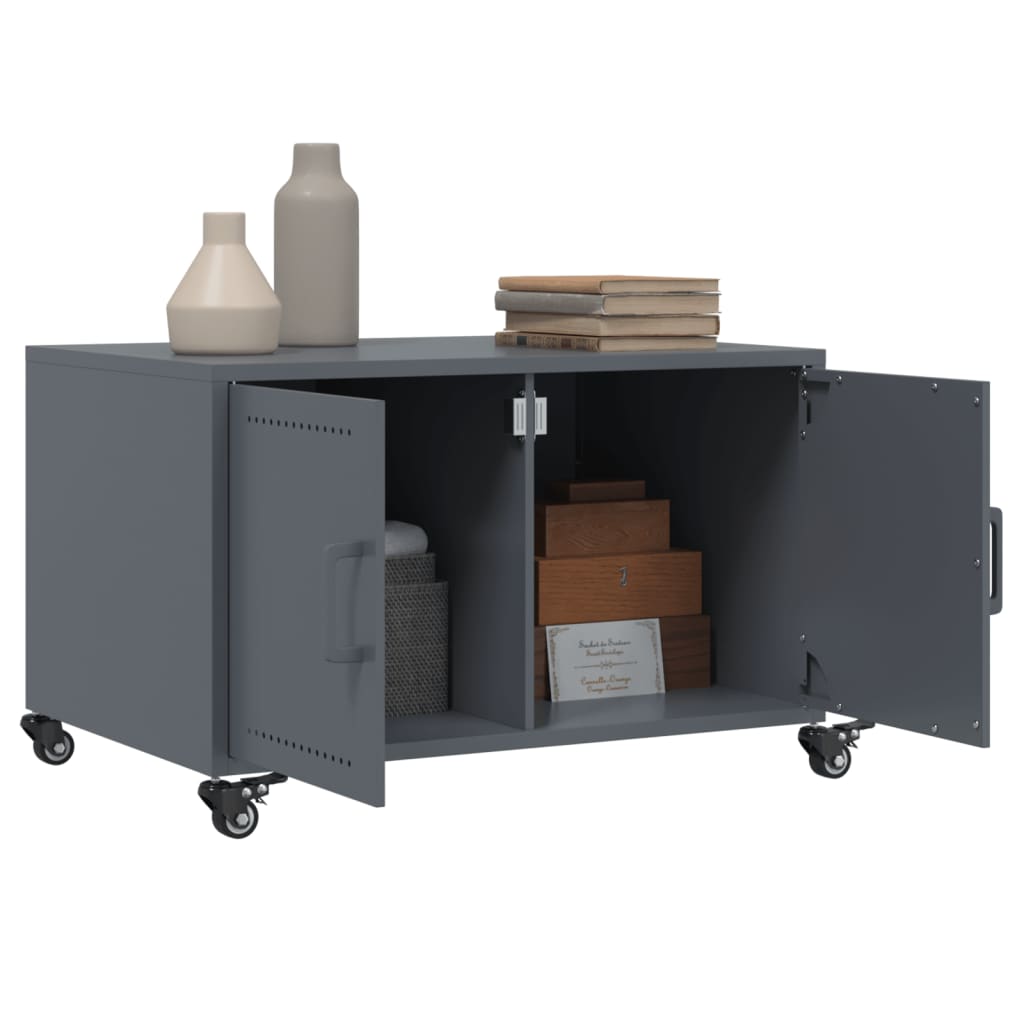 Salontafel 68x50x43,5 cm staal antracietkleurig is nu te koop bij PeponiXL, paradijselijk wonen!