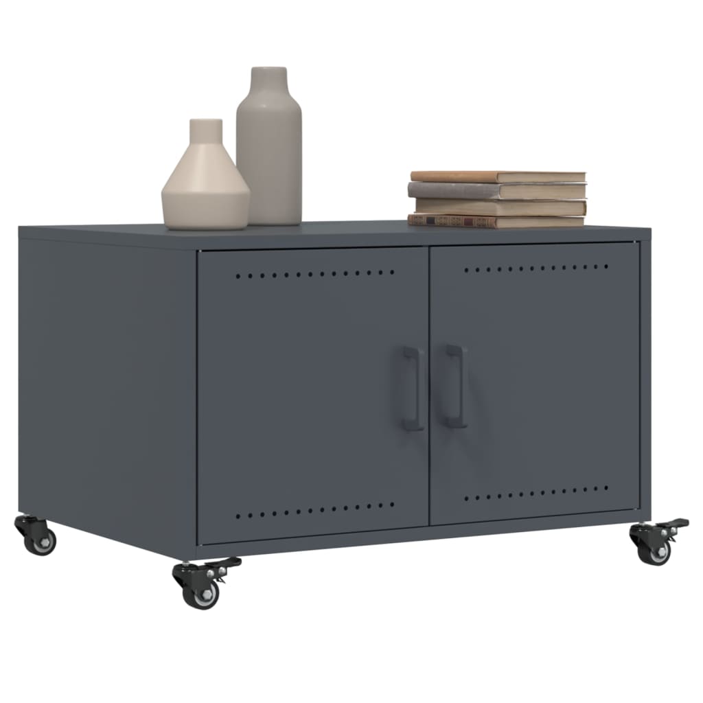 Salontafel 68x50x43,5 cm staal antracietkleurig is nu te koop bij PeponiXL, paradijselijk wonen!