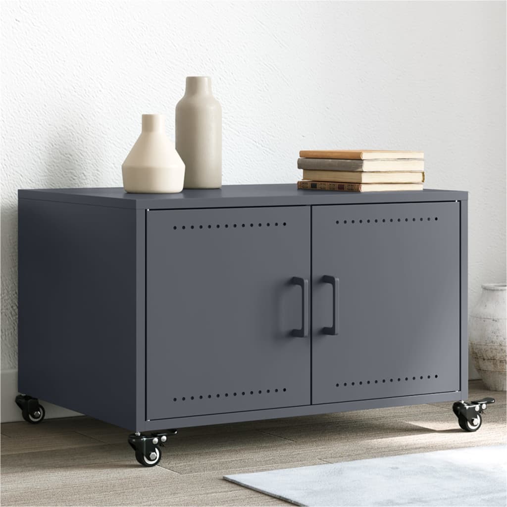 Salontafel 68x50x43,5 cm staal antracietkleurig is nu te koop bij PeponiXL, paradijselijk wonen!