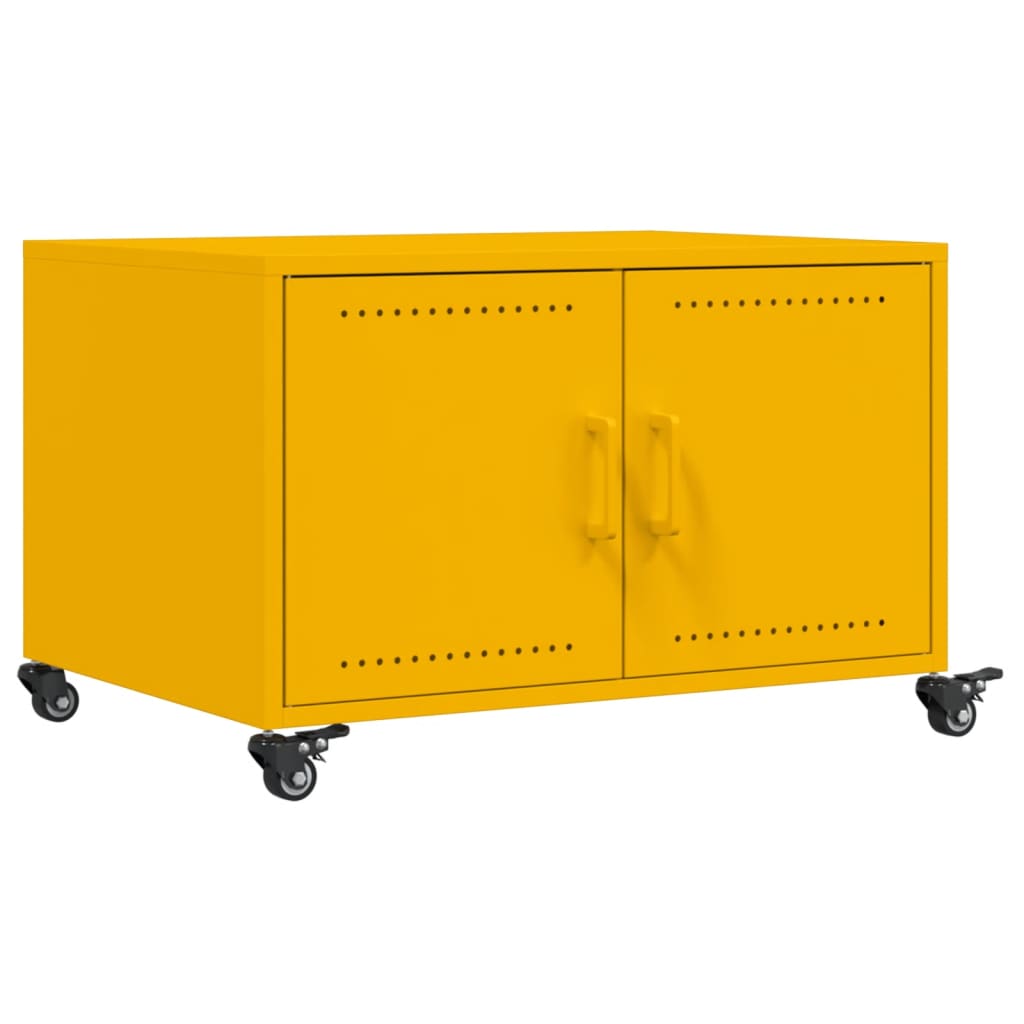 Salontafel 68x50x43,5 cm staal mosterdgeel is nu te koop bij PeponiXL, paradijselijk wonen!