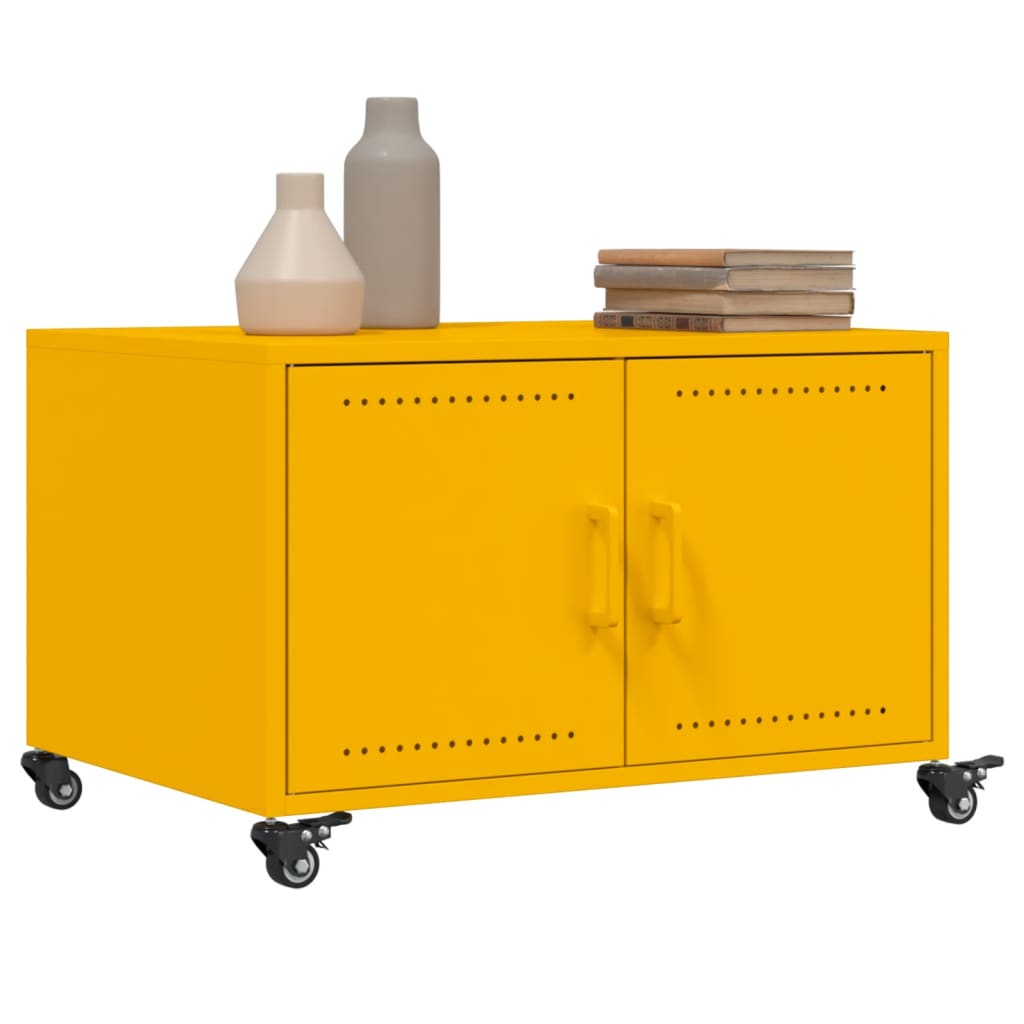 Salontafel 68x50x43,5 cm staal mosterdgeel is nu te koop bij PeponiXL, paradijselijk wonen!