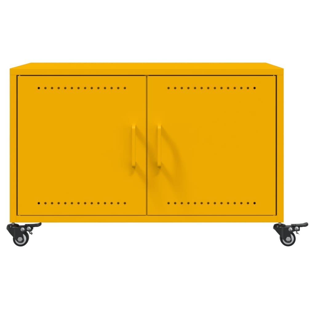 Salontafel 68x50x43,5 cm staal mosterdgeel is nu te koop bij PeponiXL, paradijselijk wonen!