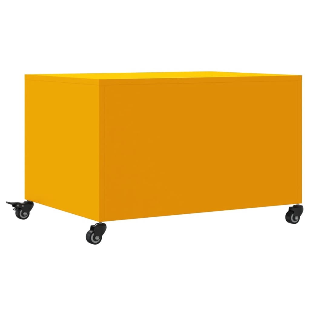 Salontafel 68x50x43,5 cm staal mosterdgeel is nu te koop bij PeponiXL, paradijselijk wonen!
