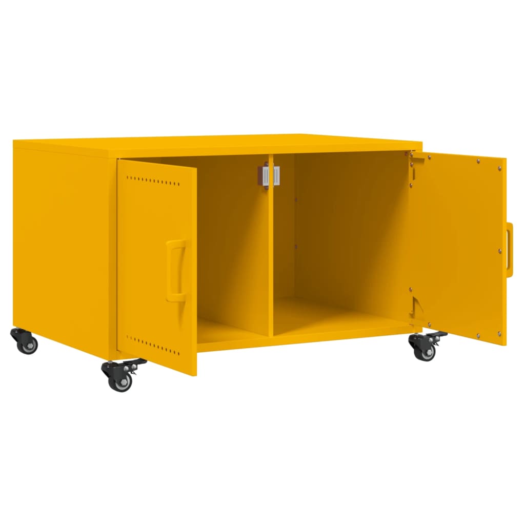 Salontafel 68x50x43,5 cm staal mosterdgeel is nu te koop bij PeponiXL, paradijselijk wonen!