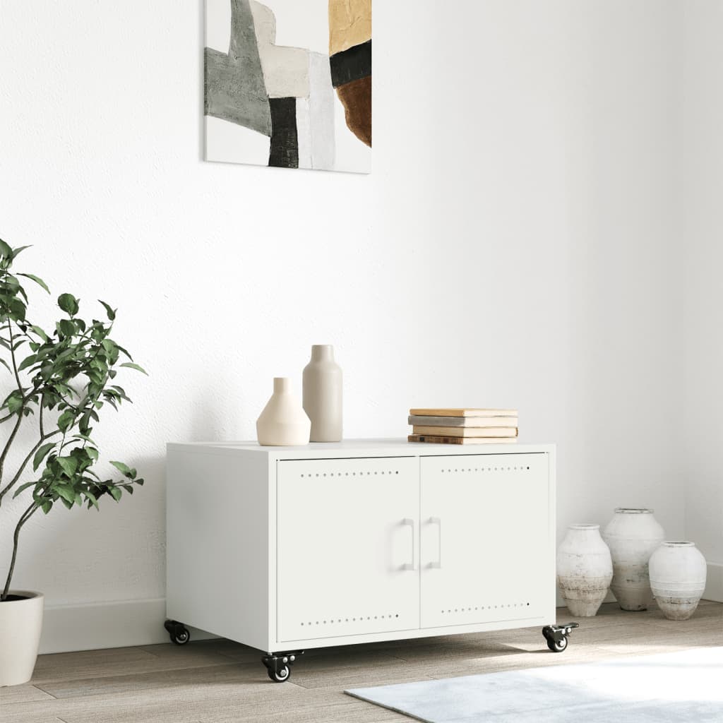 Salontafel 68x50x43,5 cm staal wit is nu te koop bij PeponiXL, paradijselijk wonen!