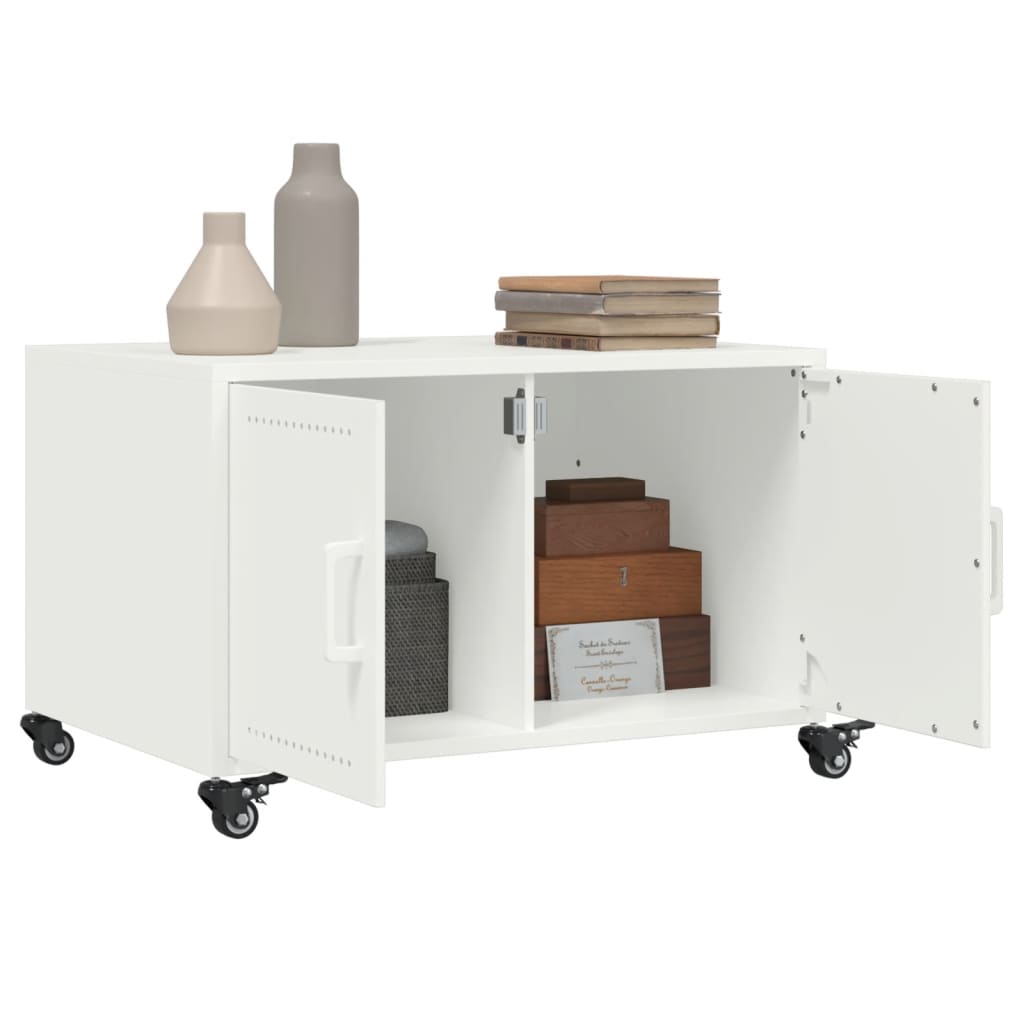 Salontafel 68x50x43,5 cm staal wit is nu te koop bij PeponiXL, paradijselijk wonen!