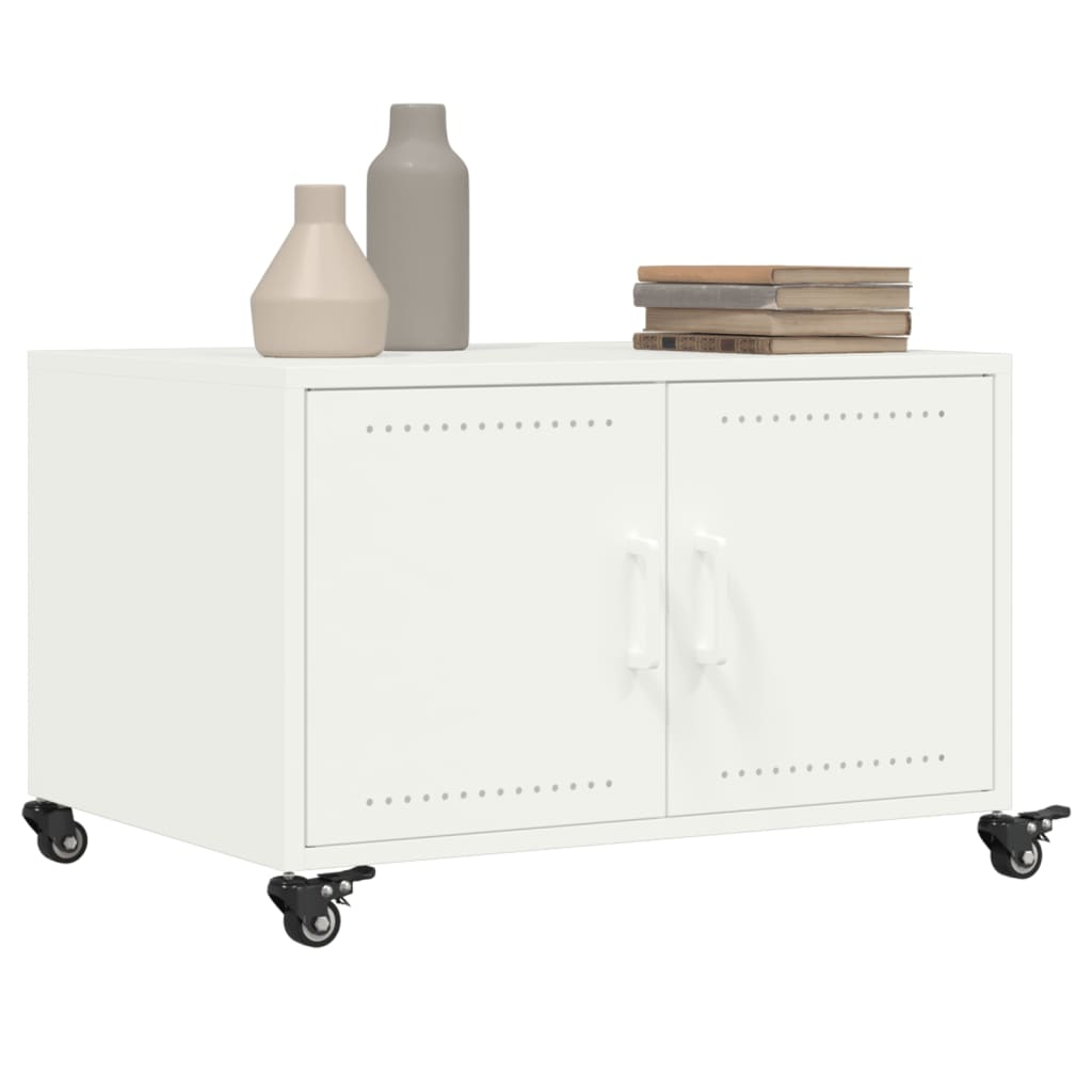Salontafel 68x50x43,5 cm staal wit is nu te koop bij PeponiXL, paradijselijk wonen!