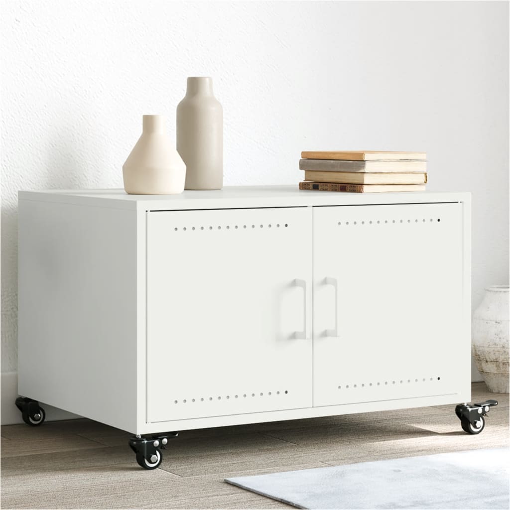 Salontafel 68x50x43,5 cm staal wit is nu te koop bij PeponiXL, paradijselijk wonen!
