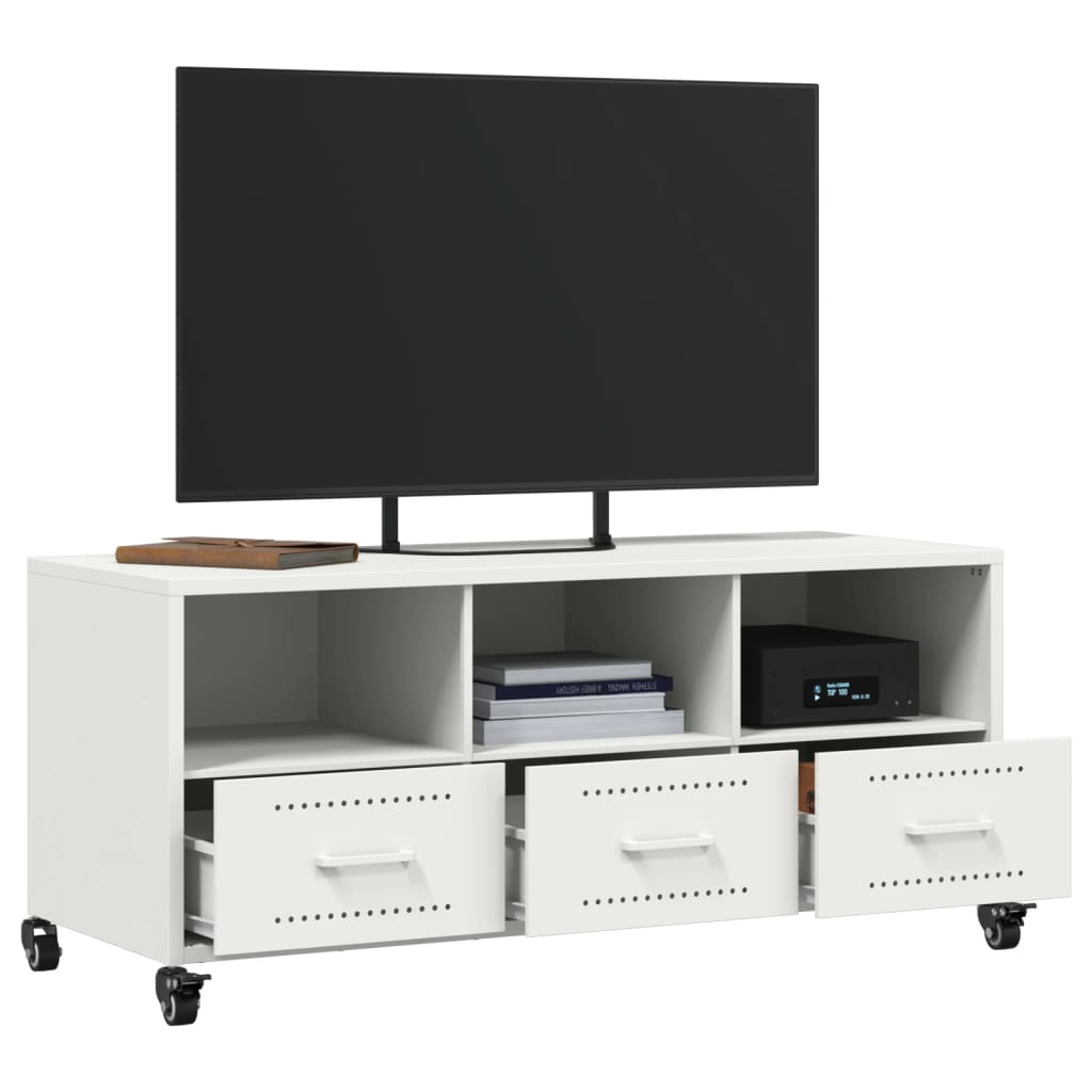 Tv-meubel 100,5x39x43,5 cm staal wit is nu te koop bij PeponiXL, paradijselijk wonen!