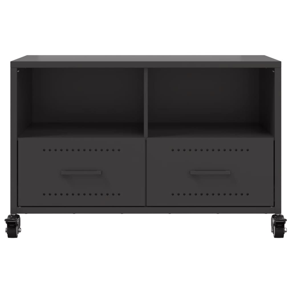 Tv-meubel 68x39x43,5 cm staal zwart is nu te koop bij PeponiXL, paradijselijk wonen!