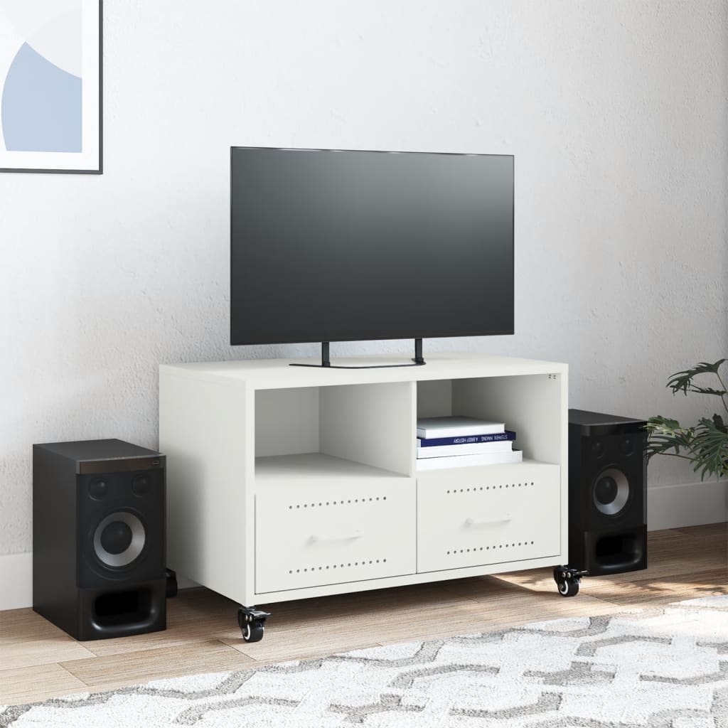 Tv-meubel 68x39x43,5 cm staal wit is nu te koop bij PeponiXL, paradijselijk wonen!