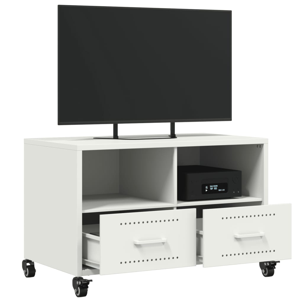 Tv-meubel 68x39x43,5 cm staal wit is nu te koop bij PeponiXL, paradijselijk wonen!