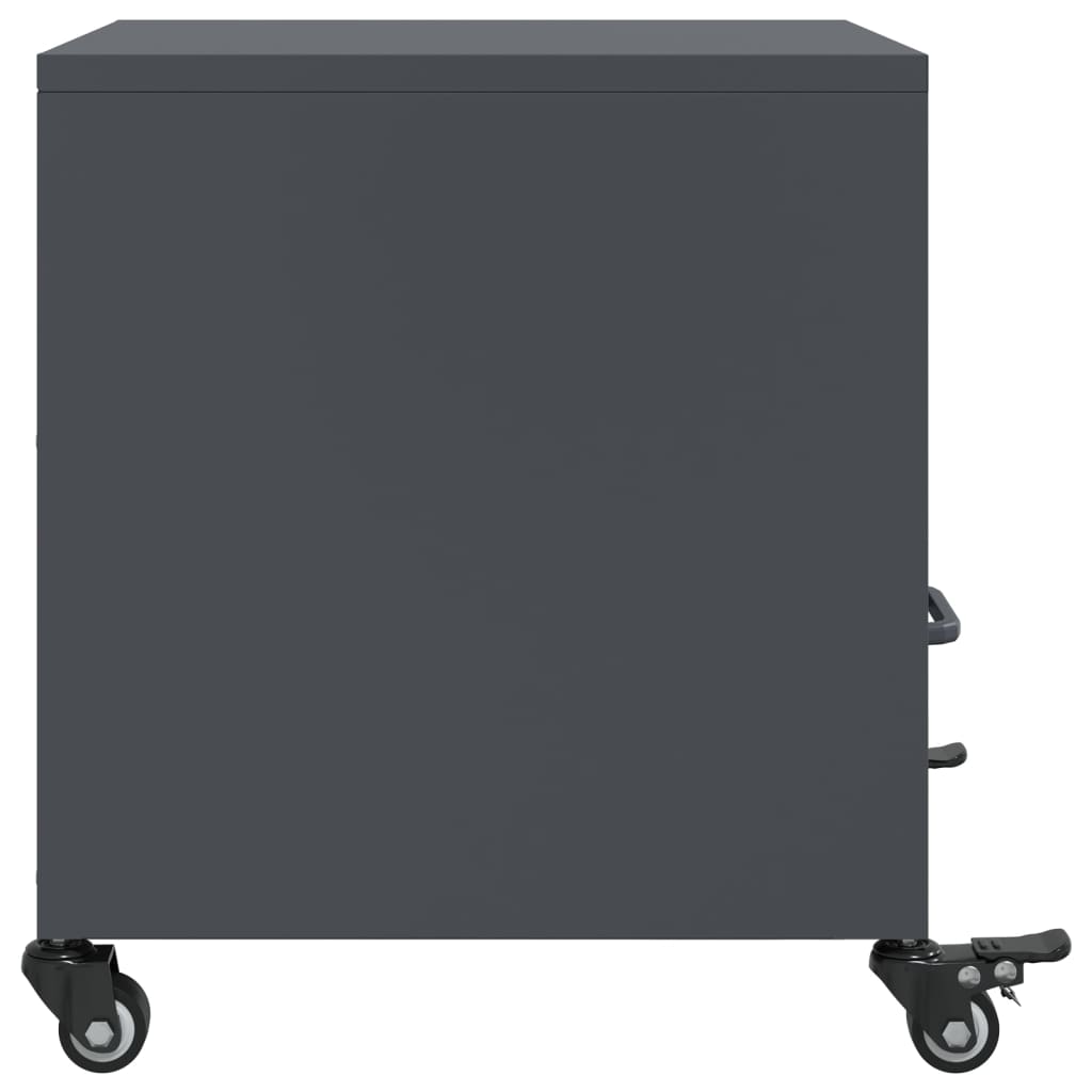 Nachtkastje 36x39x43,5 cm staal antracietkleurig is nu te koop bij PeponiXL, paradijselijk wonen!