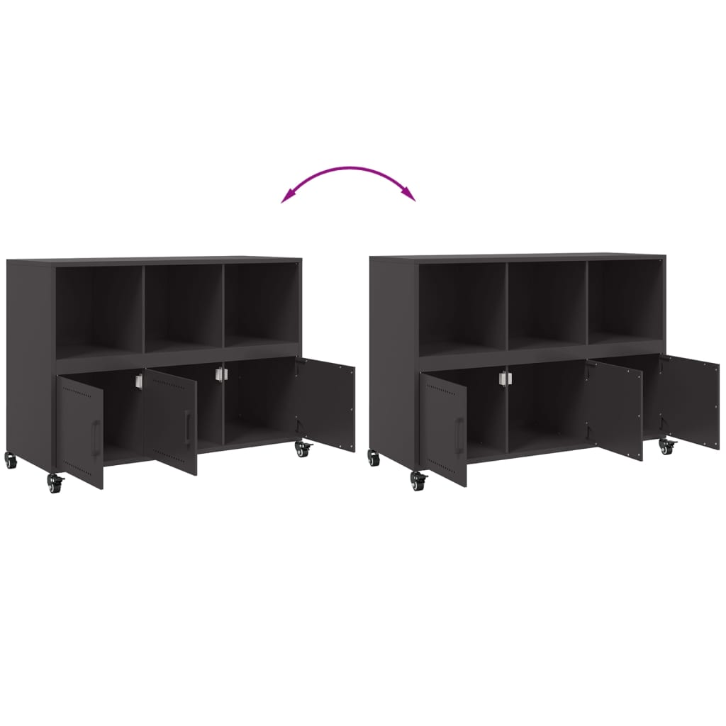 Dressoir 100,5x39x72 cm staal zwart is nu te koop bij PeponiXL, paradijselijk wonen!