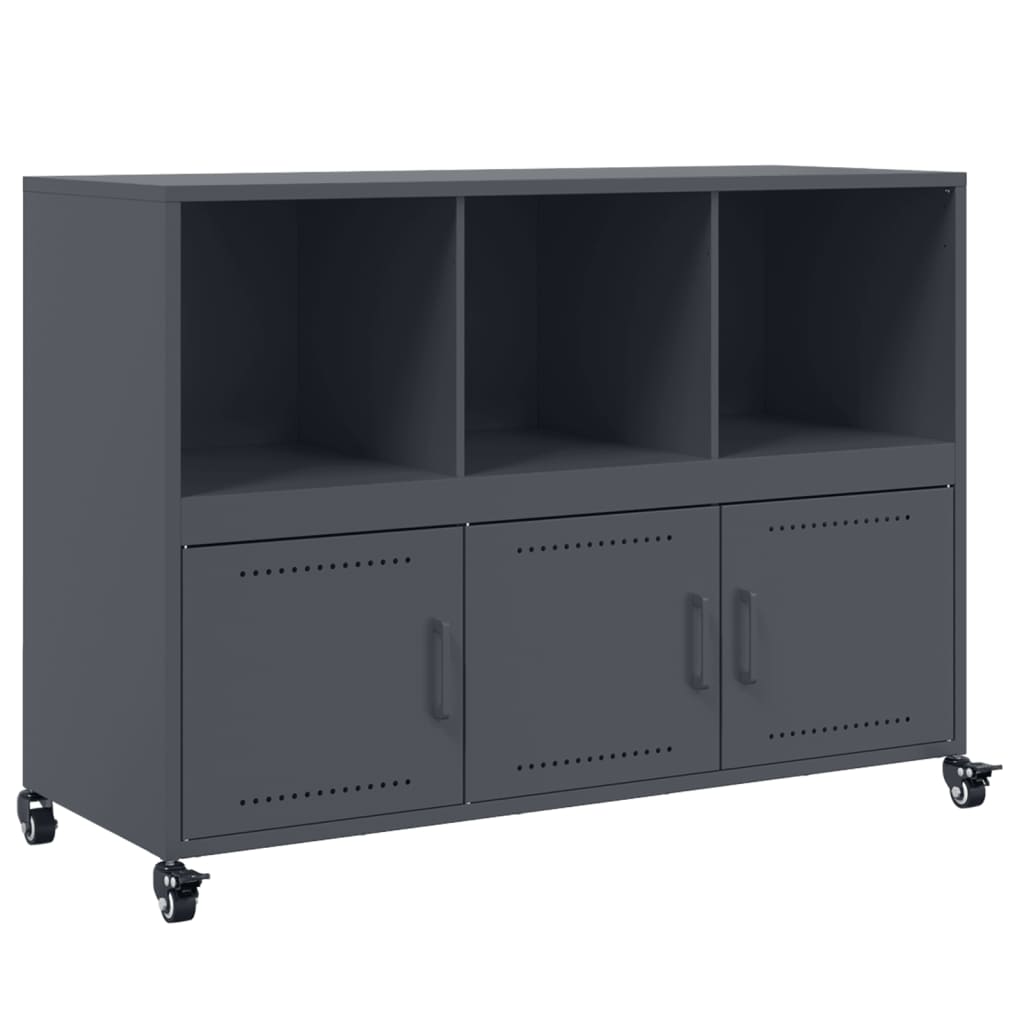 Dressoir 100,5x39x72 cm staal antracietkleurig is nu te koop bij PeponiXL, paradijselijk wonen!