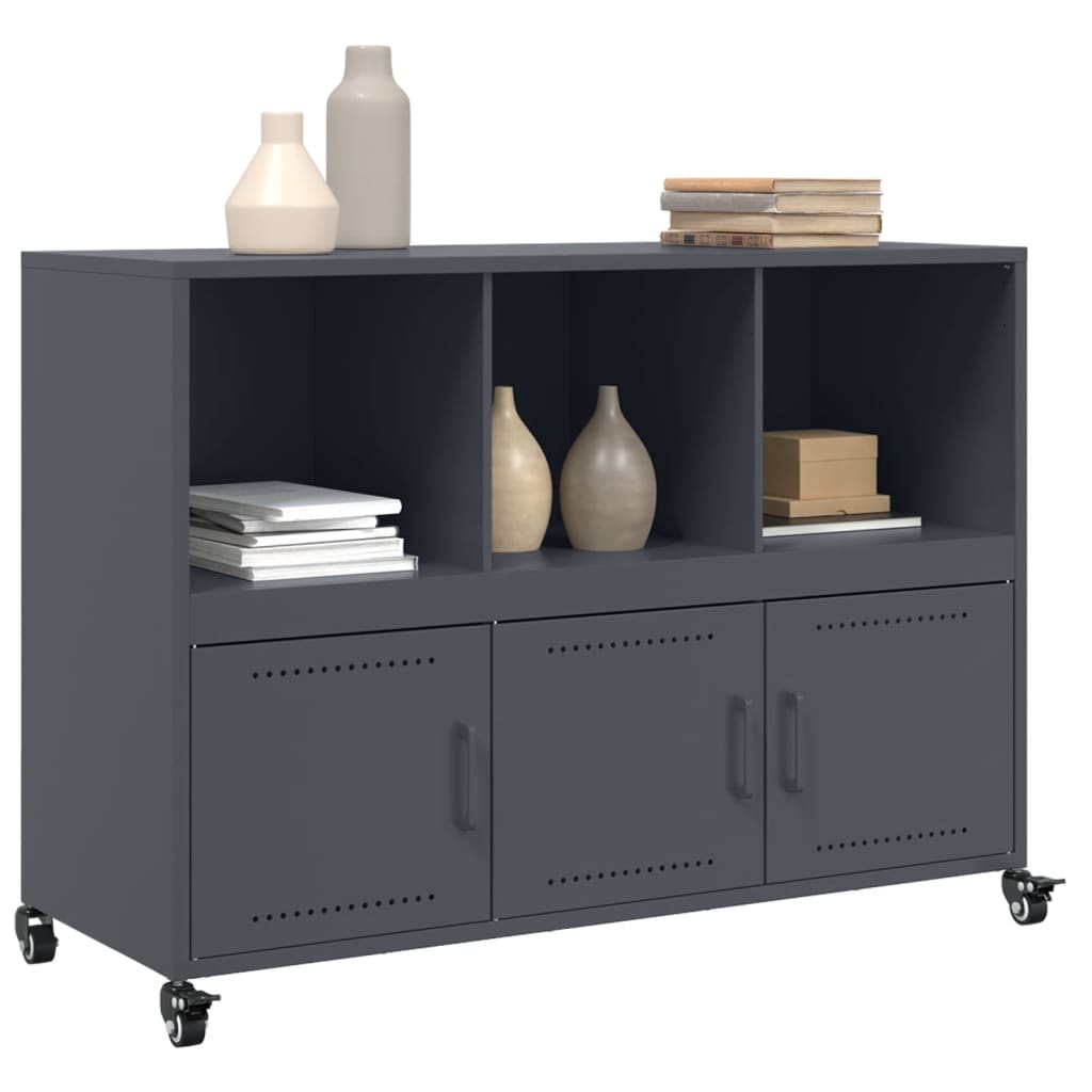 Dressoir 100,5x39x72 cm staal antracietkleurig is nu te koop bij PeponiXL, paradijselijk wonen!