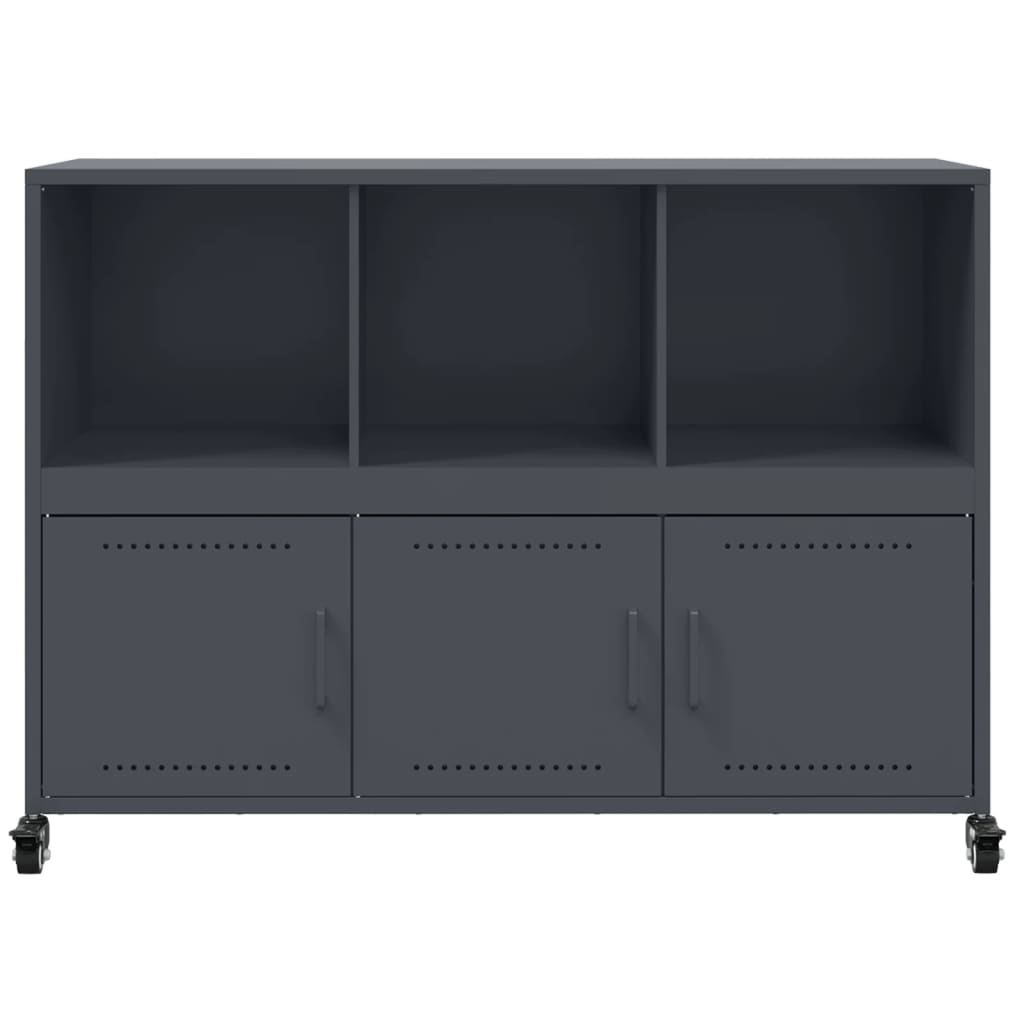 Dressoir 100,5x39x72 cm staal antracietkleurig is nu te koop bij PeponiXL, paradijselijk wonen!