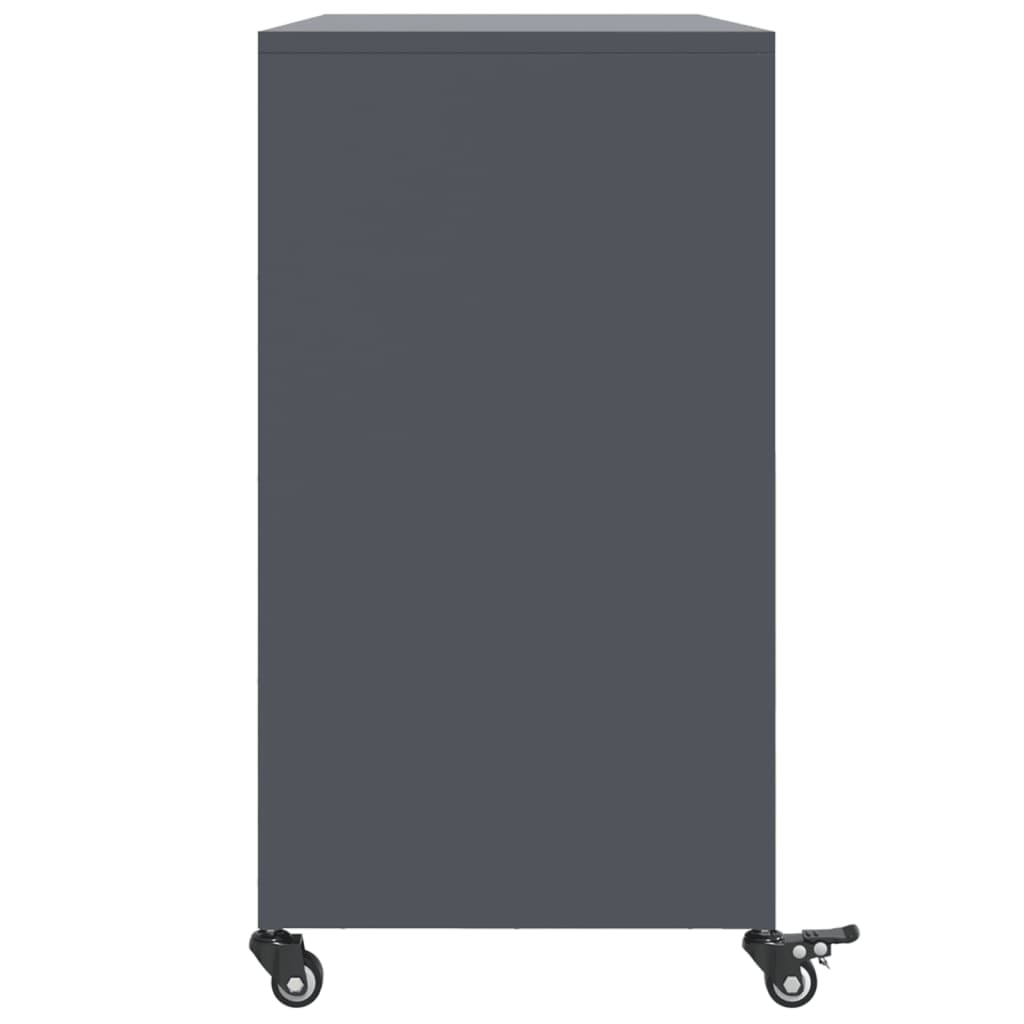 Dressoir 100,5x39x72 cm staal antracietkleurig is nu te koop bij PeponiXL, paradijselijk wonen!