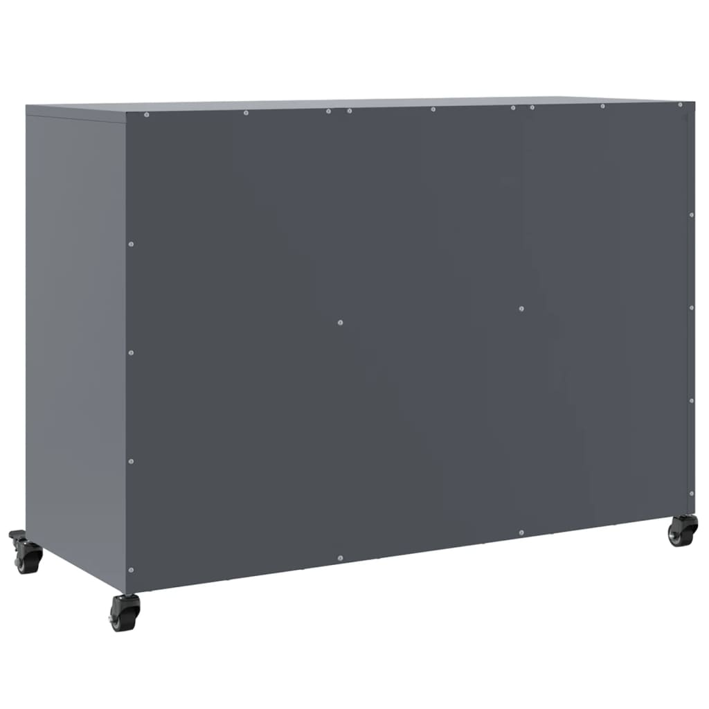 Dressoir 100,5x39x72 cm staal antracietkleurig is nu te koop bij PeponiXL, paradijselijk wonen!