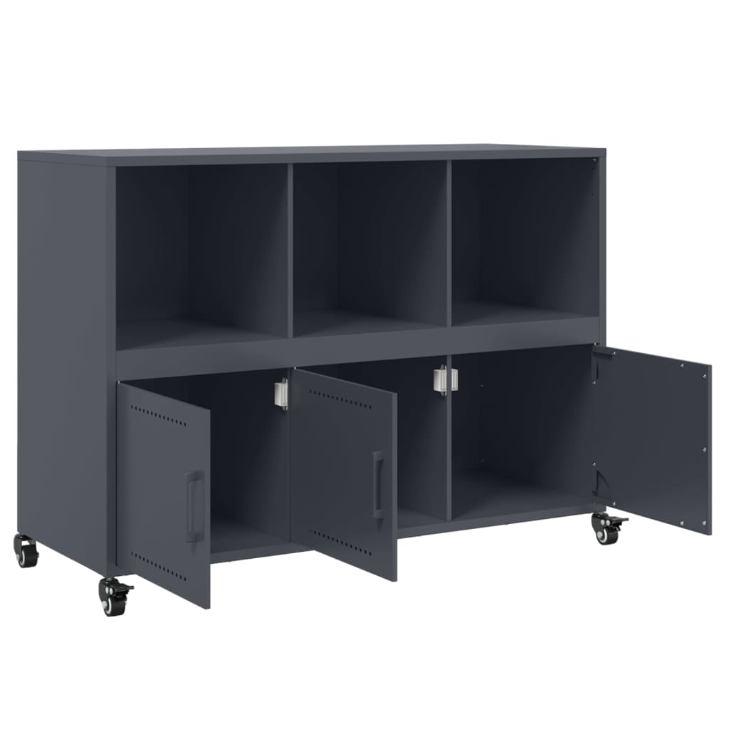 Dressoir 100,5x39x72 cm staal antracietkleurig is nu te koop bij PeponiXL, paradijselijk wonen!