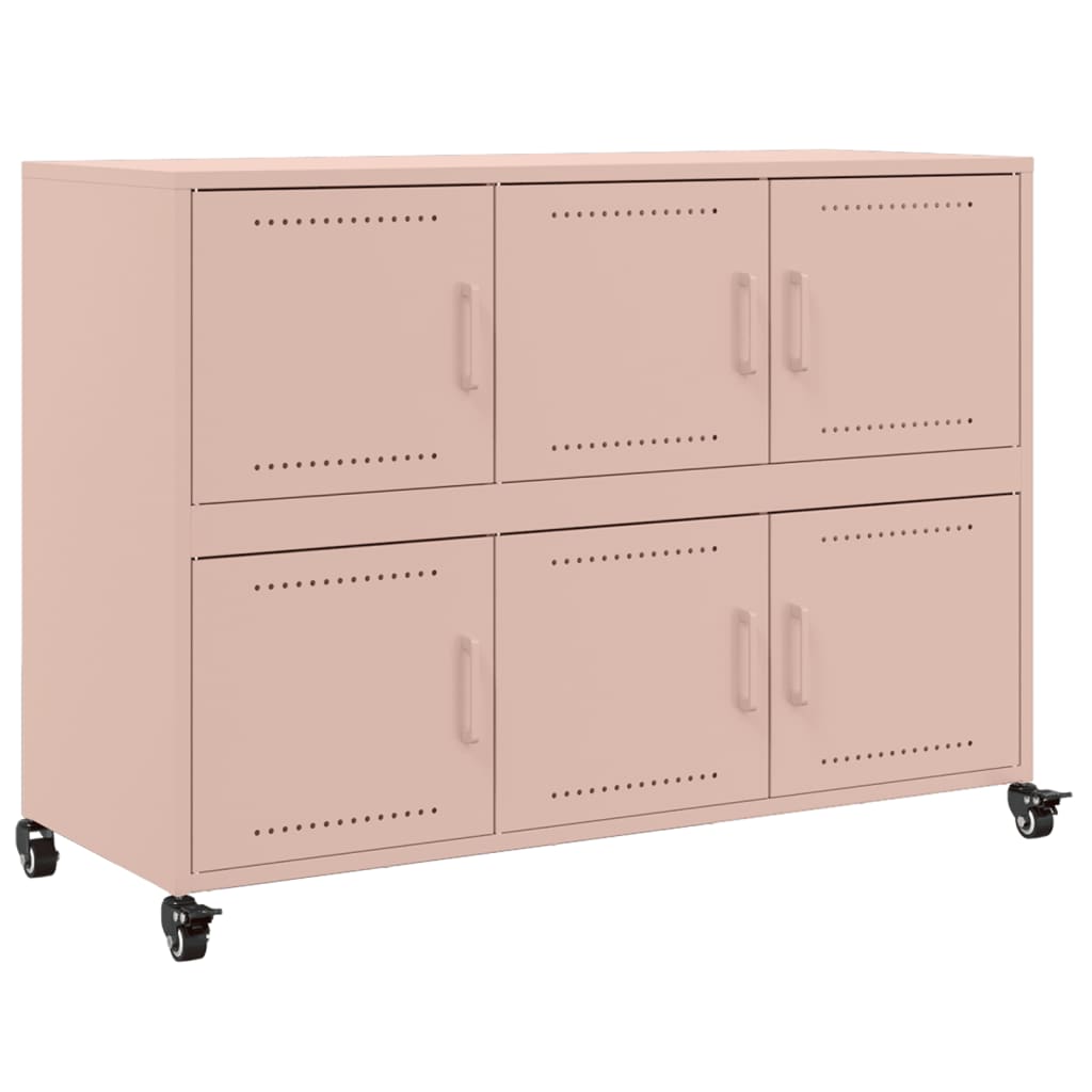 Dressoir 100,5x39x72 cm staal roze is nu te koop bij PeponiXL, paradijselijk wonen!