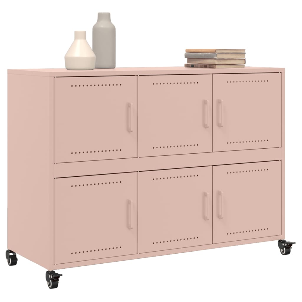 Dressoir 100,5x39x72 cm staal roze is nu te koop bij PeponiXL, paradijselijk wonen!