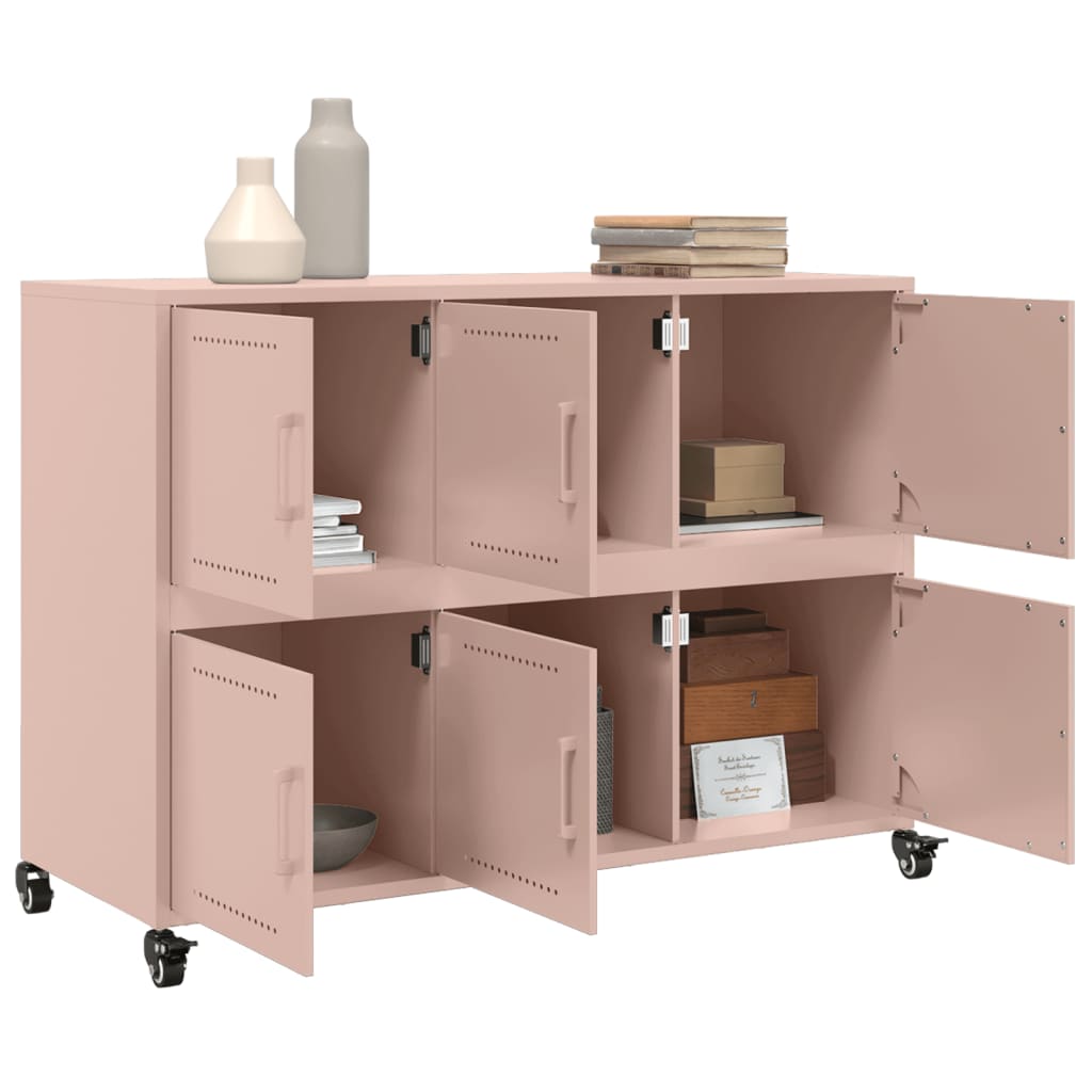 Dressoir 100,5x39x72 cm staal roze is nu te koop bij PeponiXL, paradijselijk wonen!