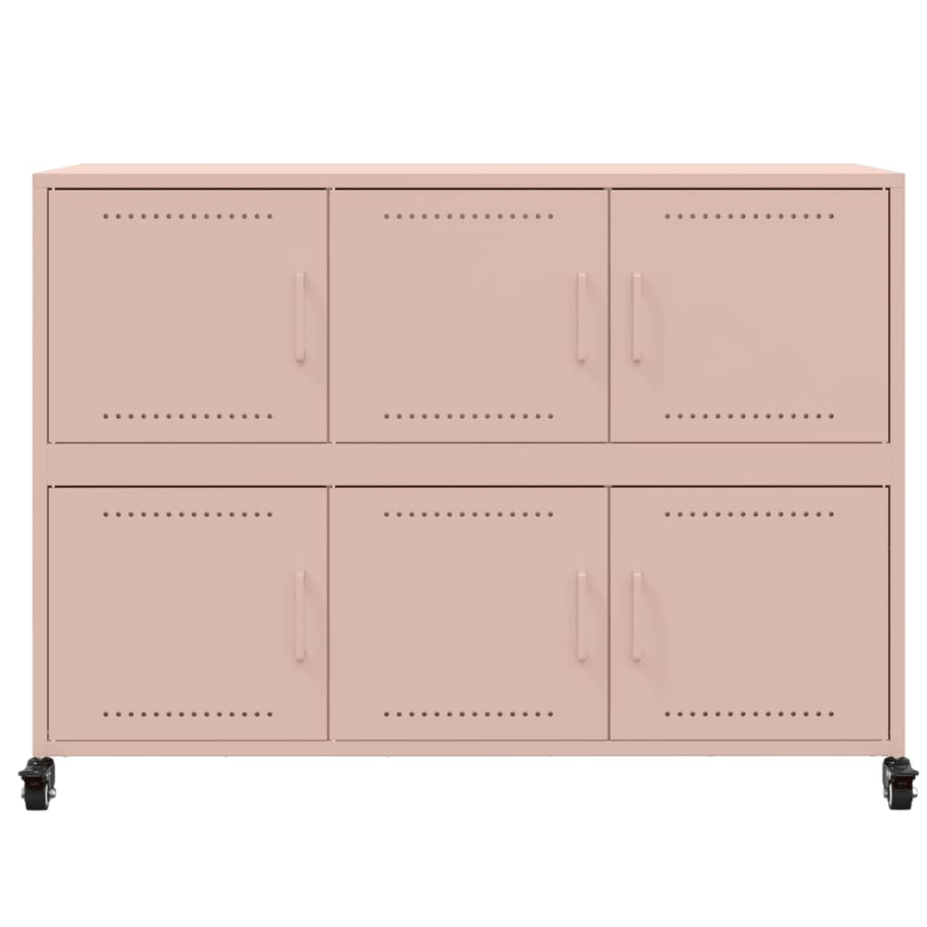 Dressoir 100,5x39x72 cm staal roze is nu te koop bij PeponiXL, paradijselijk wonen!