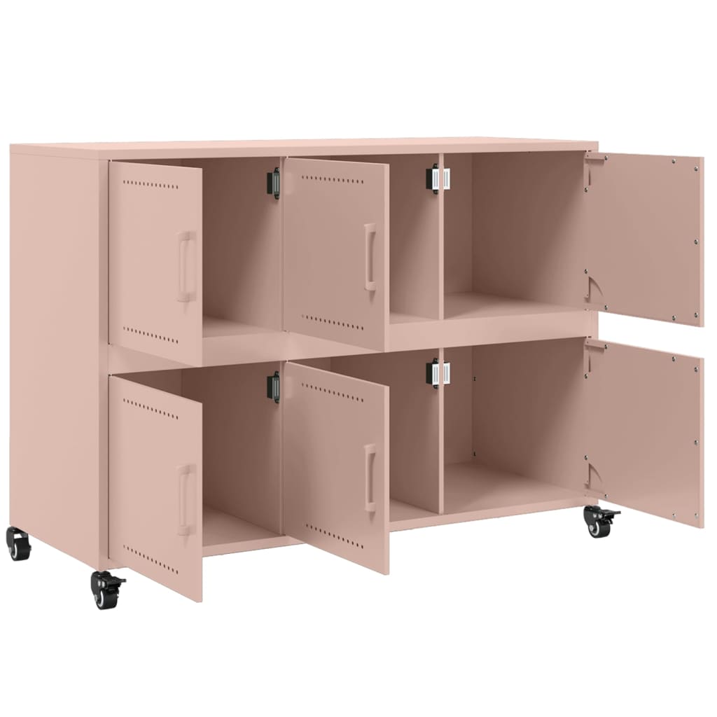 Dressoir 100,5x39x72 cm staal roze is nu te koop bij PeponiXL, paradijselijk wonen!