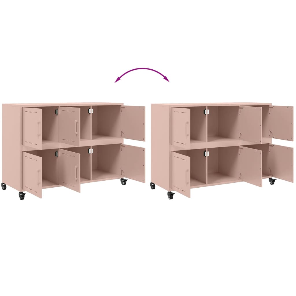 Dressoir 100,5x39x72 cm staal roze is nu te koop bij PeponiXL, paradijselijk wonen!