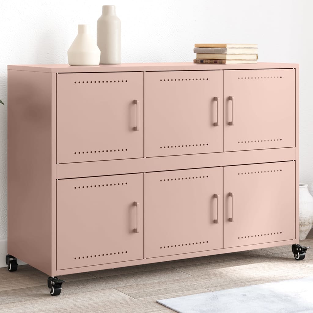Dressoir 100,5x39x72 cm staal roze is nu te koop bij PeponiXL, paradijselijk wonen!