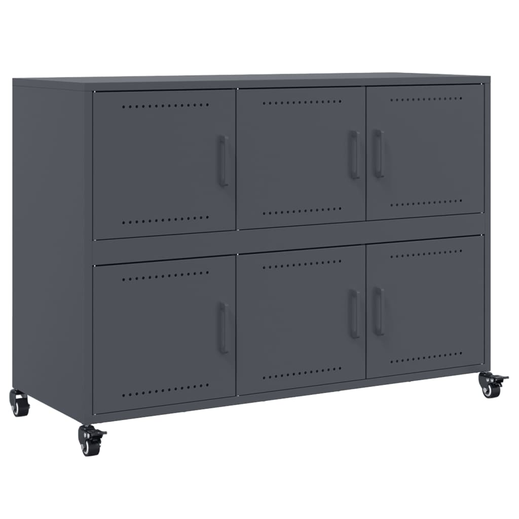 Dressoir 100,5x39x72 cm staal antracietkleurig is nu te koop bij PeponiXL, paradijselijk wonen!