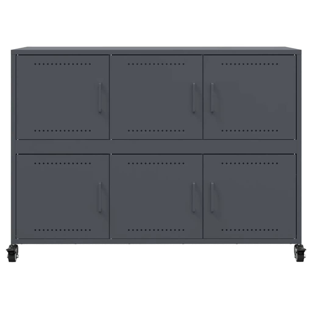 Dressoir 100,5x39x72 cm staal antracietkleurig is nu te koop bij PeponiXL, paradijselijk wonen!