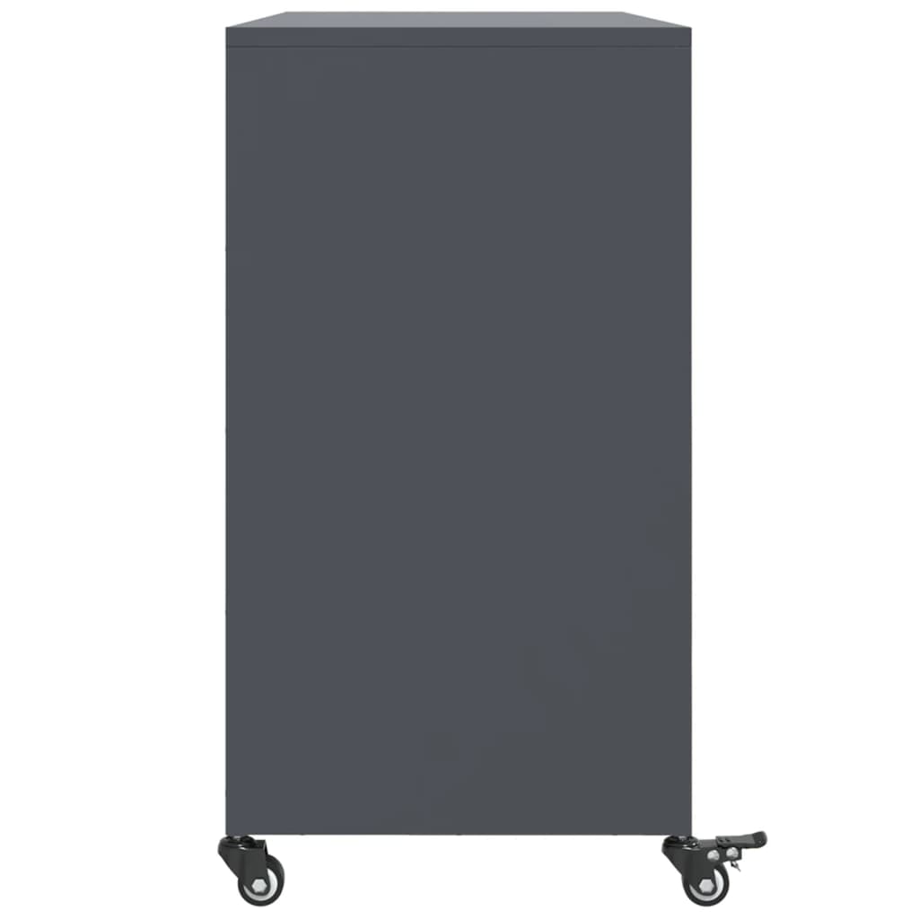 Dressoir 100,5x39x72 cm staal antracietkleurig is nu te koop bij PeponiXL, paradijselijk wonen!