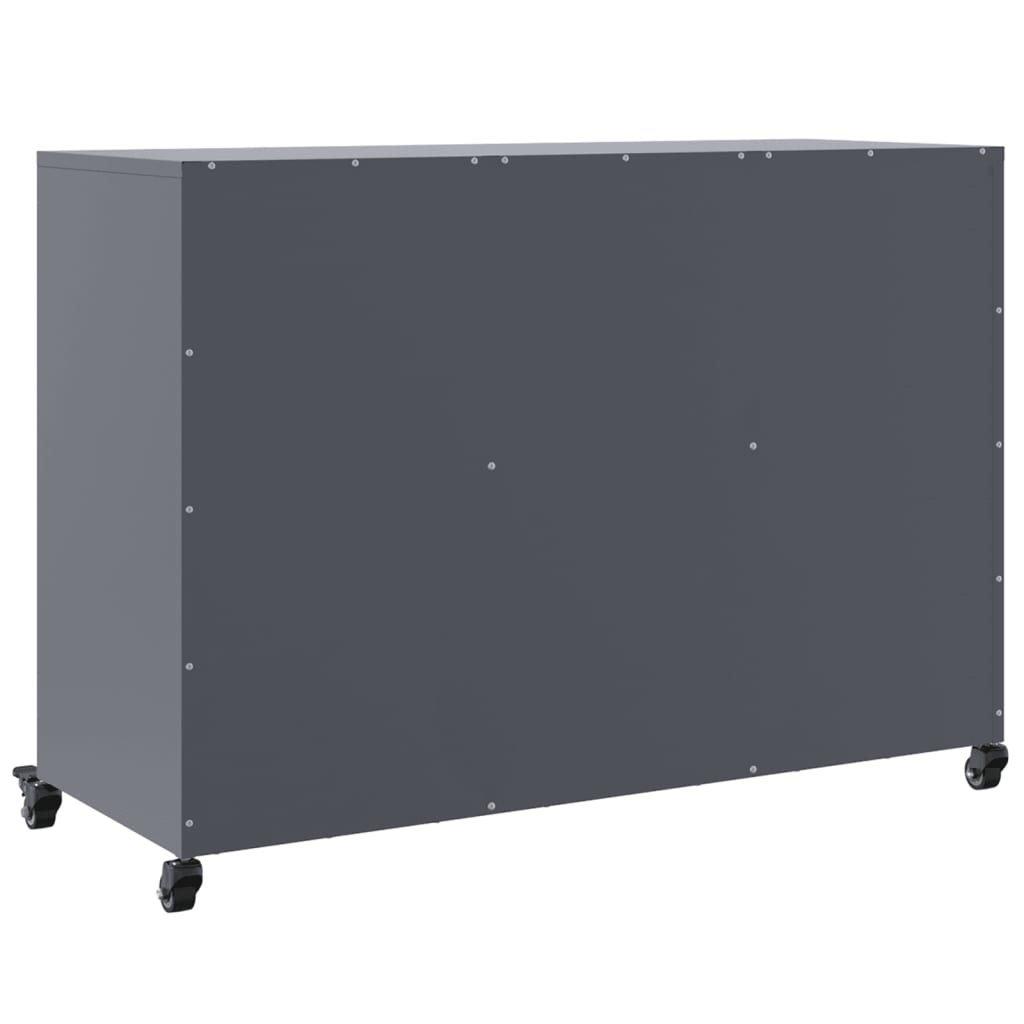 Dressoir 100,5x39x72 cm staal antracietkleurig is nu te koop bij PeponiXL, paradijselijk wonen!